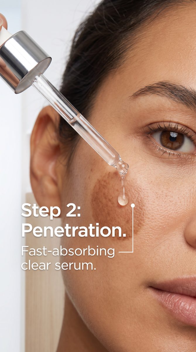 A woman applying Glycolic-Bright serum: live social intelligence for your market